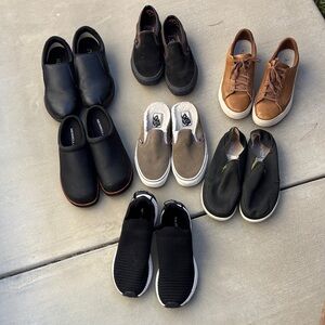 Vans Brown Slip-On Shoes with White Trim
